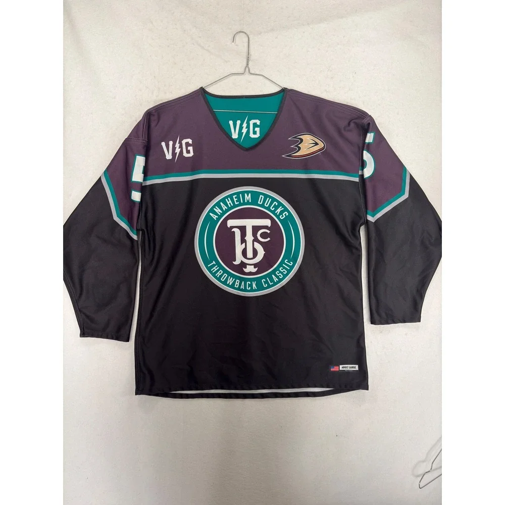 Violent Gentlemen Anaheim Ducks Throwback Classic Jersey Mens Large Black Purple